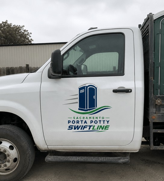 Porta potty delivery truck in Sacramento CA