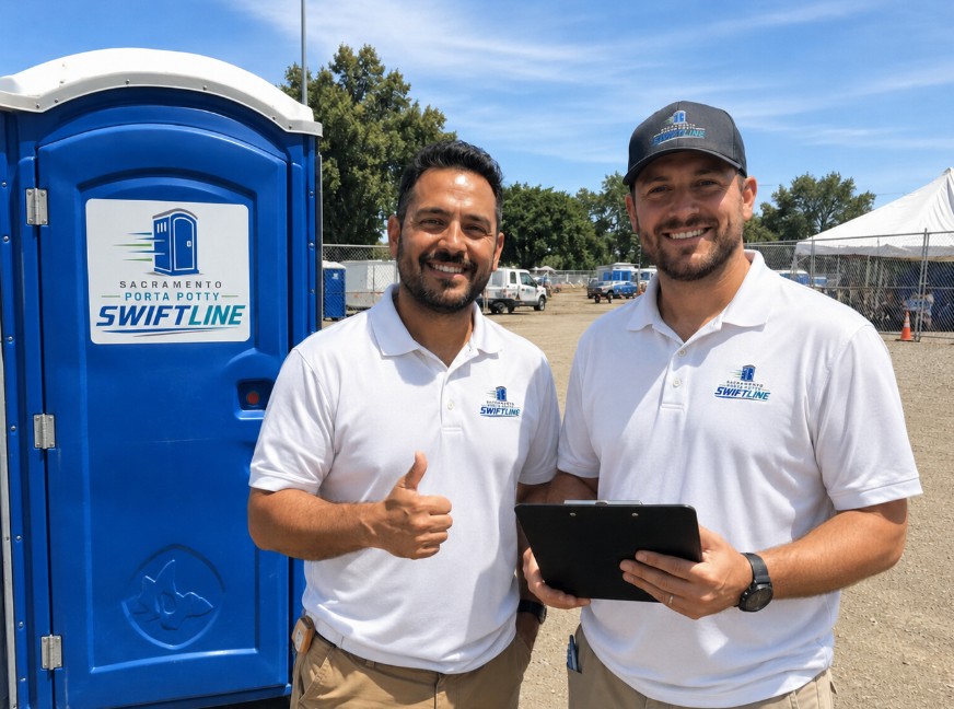 Sacramento Porta Potty Swiftline staff at the Sacramento, CA office